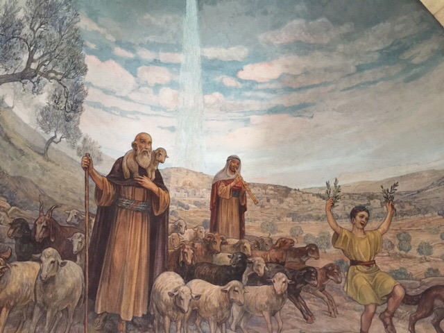 This site commemorates the appearance of the angels to the shepherds on the night of Jesus’ birth. The three shepherds in this magnificent fresco looked so real, soulful, and present. There was an old shepherd, a middle-aged shepherd, and a young boy. The boy can be seen dancing and rejoicing having seen the newborn Messiah. This young shepherd’s energy, leaping with joy, is mesmerizing and infectious.