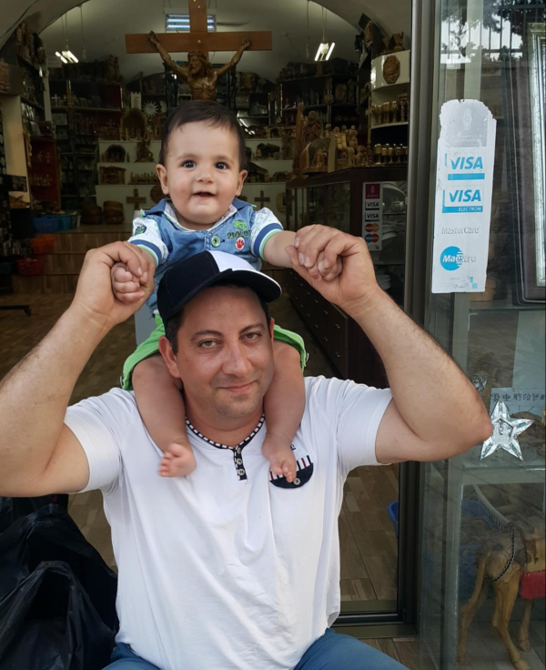 Holy Land Christian artisan Bassem Giacaman runs an olive wood shop in Bethlehem. The shop was passed down to him by his father and grandfather before him.